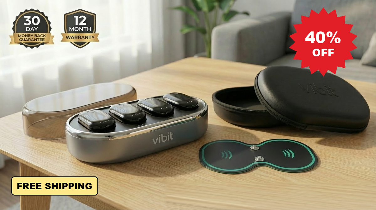 The Vibit PULSE system with a 40% OFF burst and a FREE SHIPPING tag